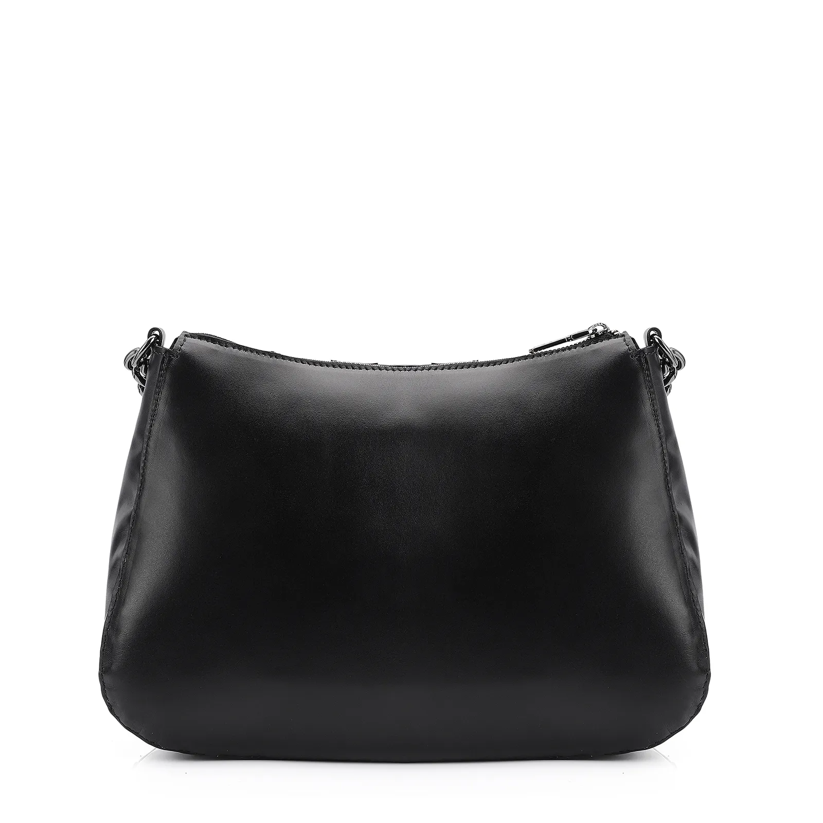 Bolsa De Ombro Pirarucu Couro Preto