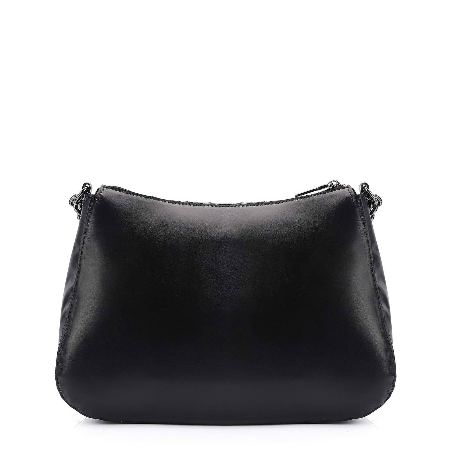 Bolsa De Ombro Pirarucu Couro Preto