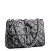 Bolsa De Ombro Pirarucu Couro Preto - imagem 2