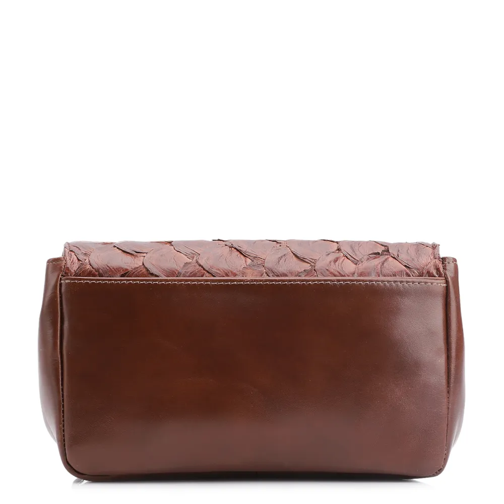 Bolsa De Ombro Pirarucu Marrom Escuro - imagem 3