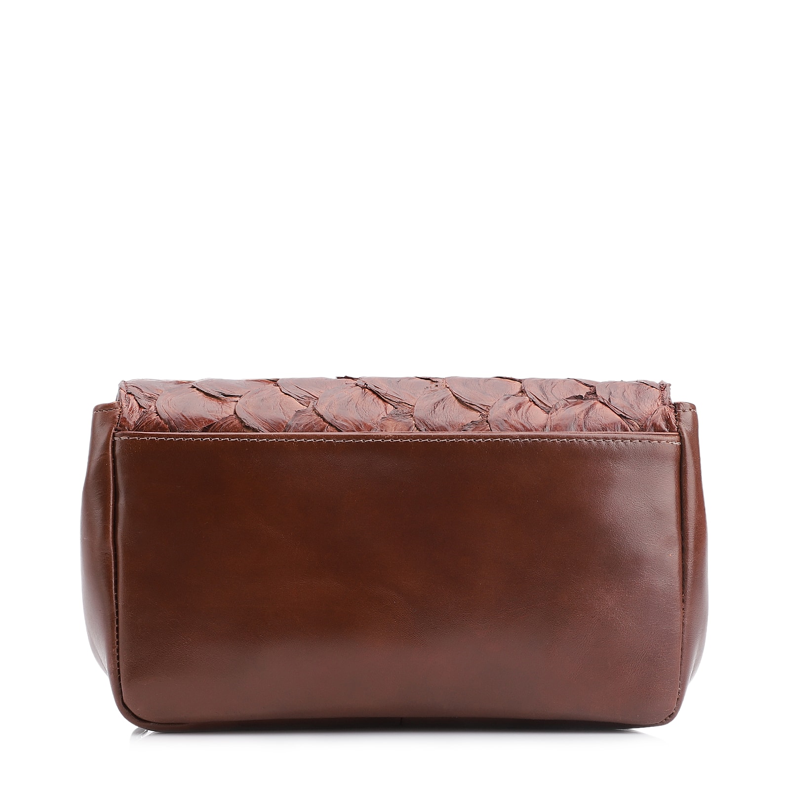 Bolsa De Ombro Pirarucu Marrom Escuro