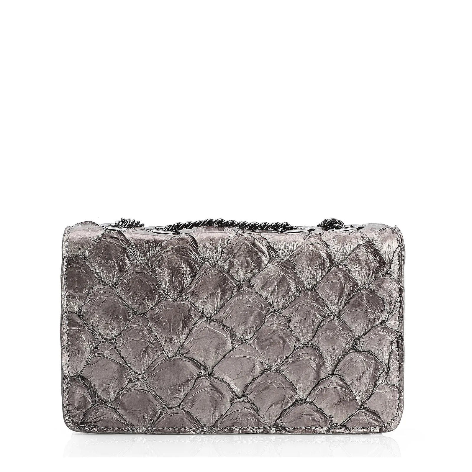 Bolsa De Ombro Pirarucu Prata
