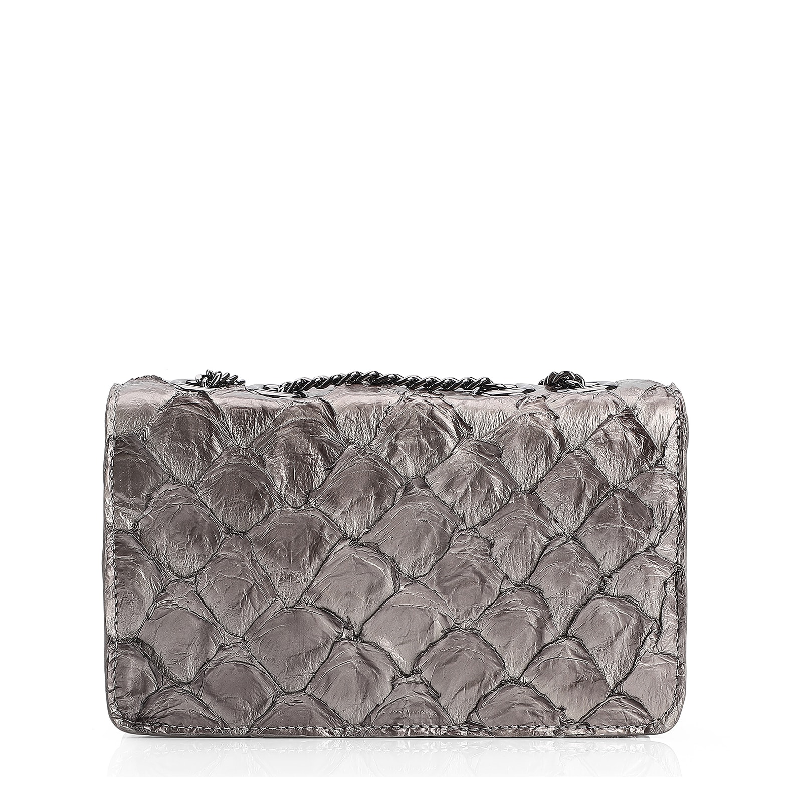 Bolsa De Ombro Pirarucu Prata