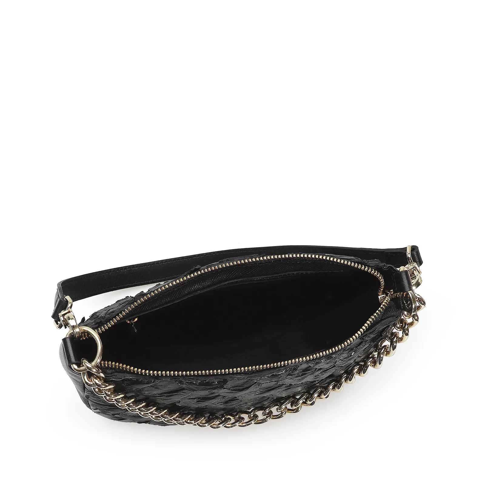 Bolsa De Ombro Pirarucu Preto