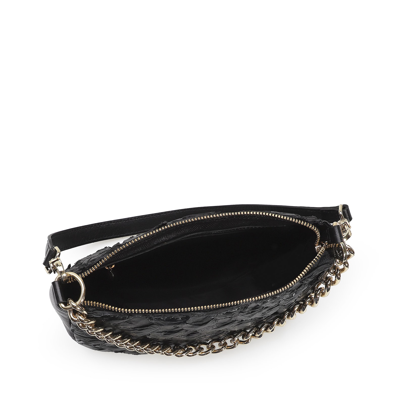 Bolsa De Ombro Pirarucu Preto