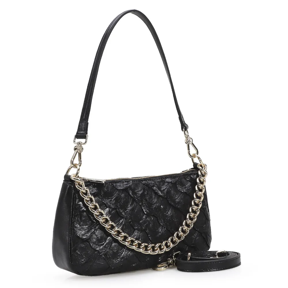 Bolsa De Ombro Pirarucu Preto - imagem 2