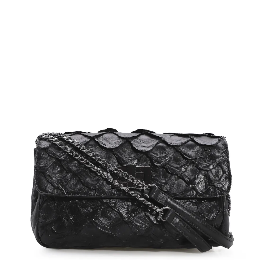 Bolsa De Ombro Pirarucu Preto