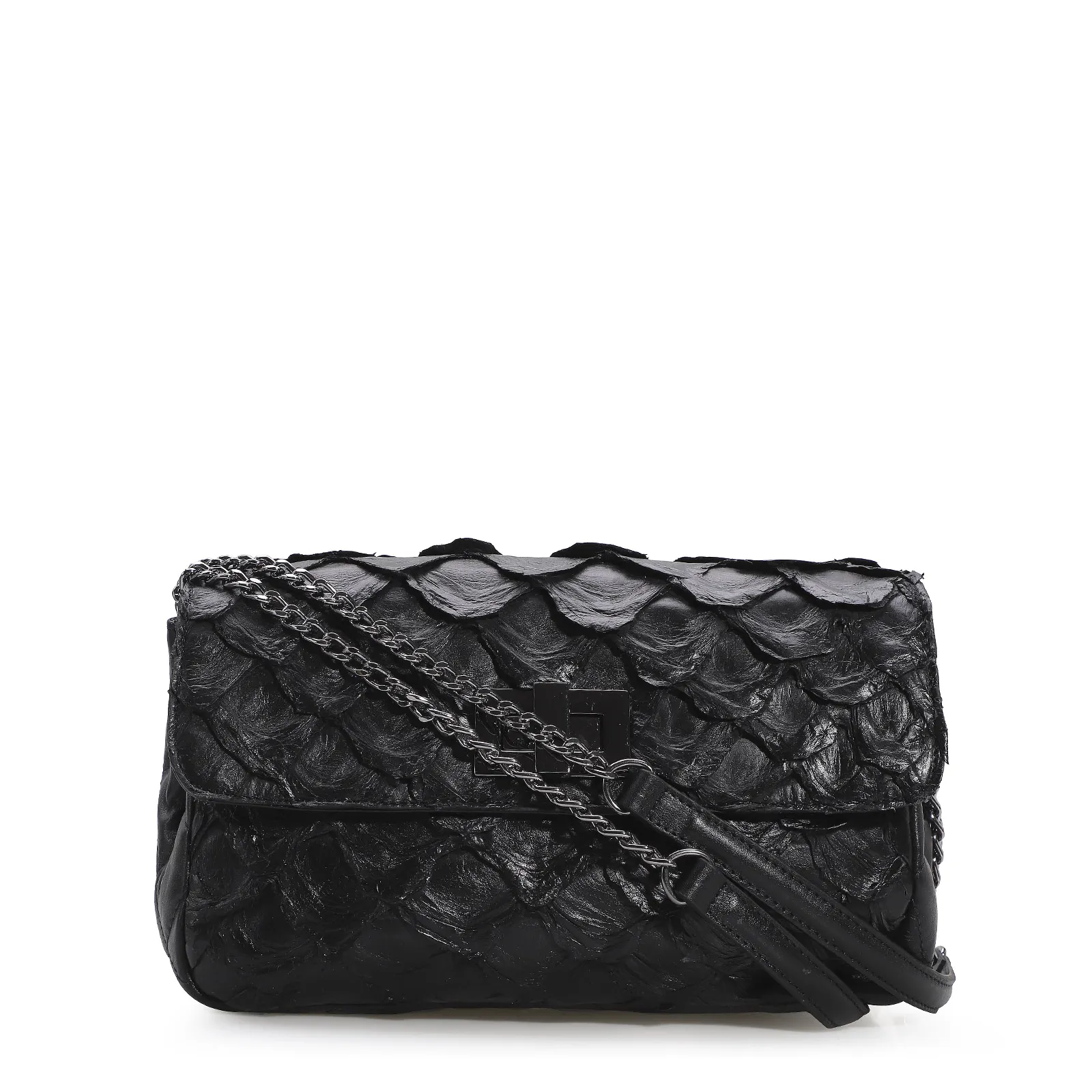 Bolsa De Ombro Pirarucu Preto