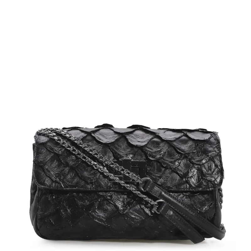 Bolsa De Ombro Pirarucu Preto