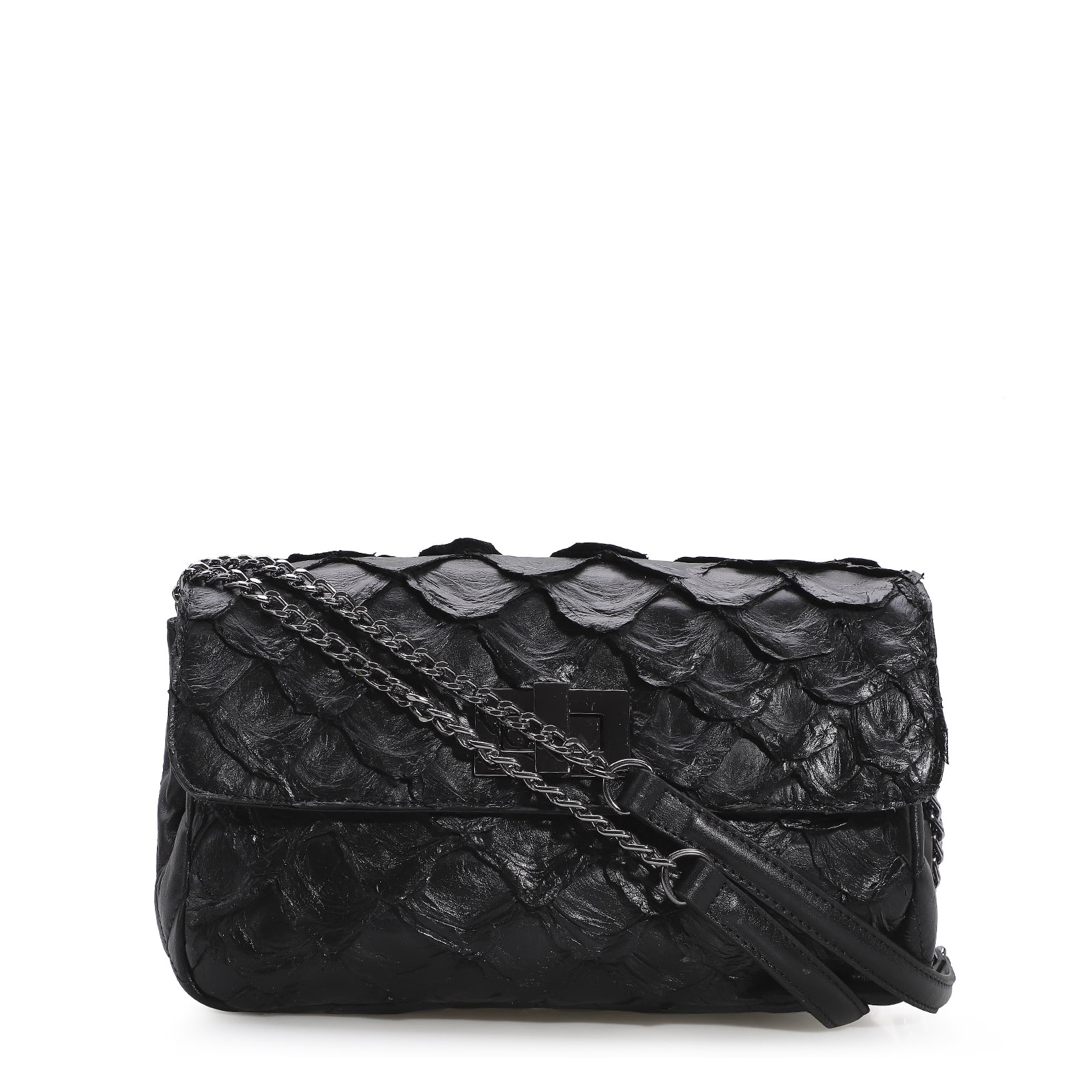 Bolsa De Ombro Pirarucu Preto