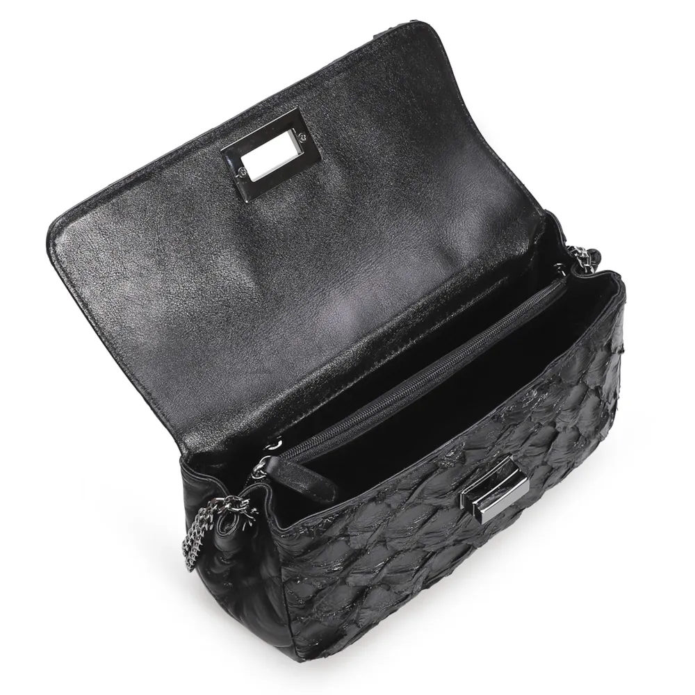 Bolsa De Ombro Pirarucu Preto - imagem 4