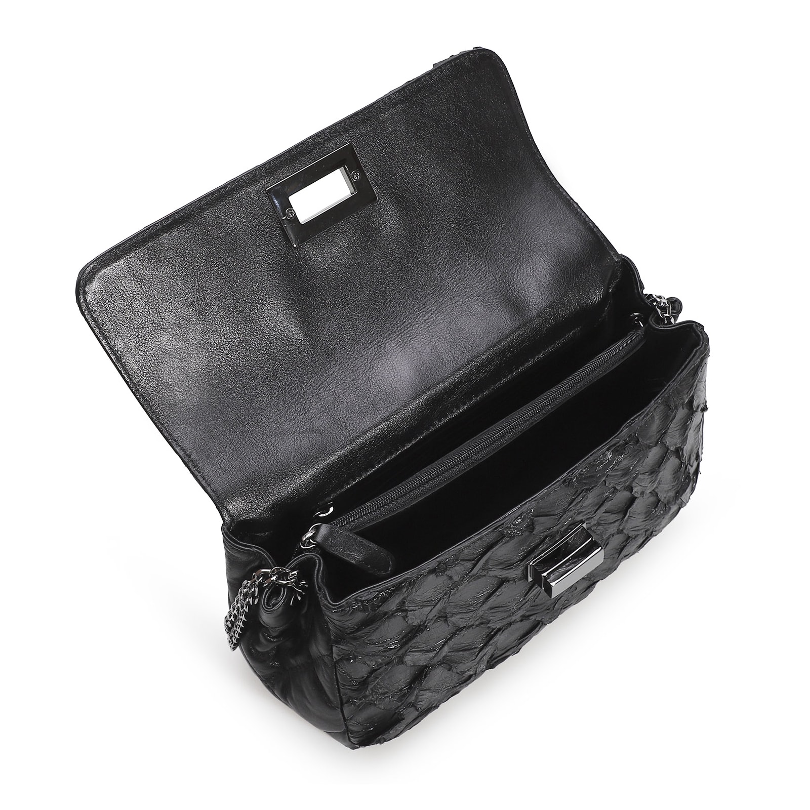 Bolsa De Ombro Pirarucu Preto