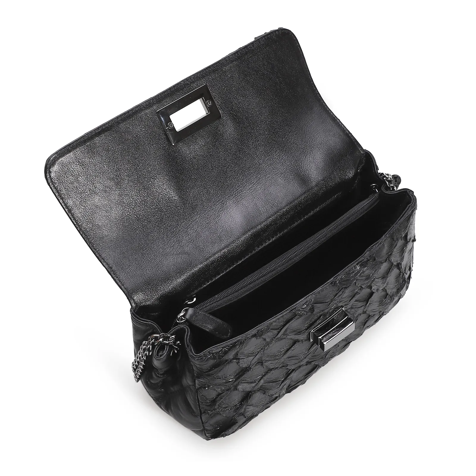 Bolsa De Ombro Pirarucu Preto