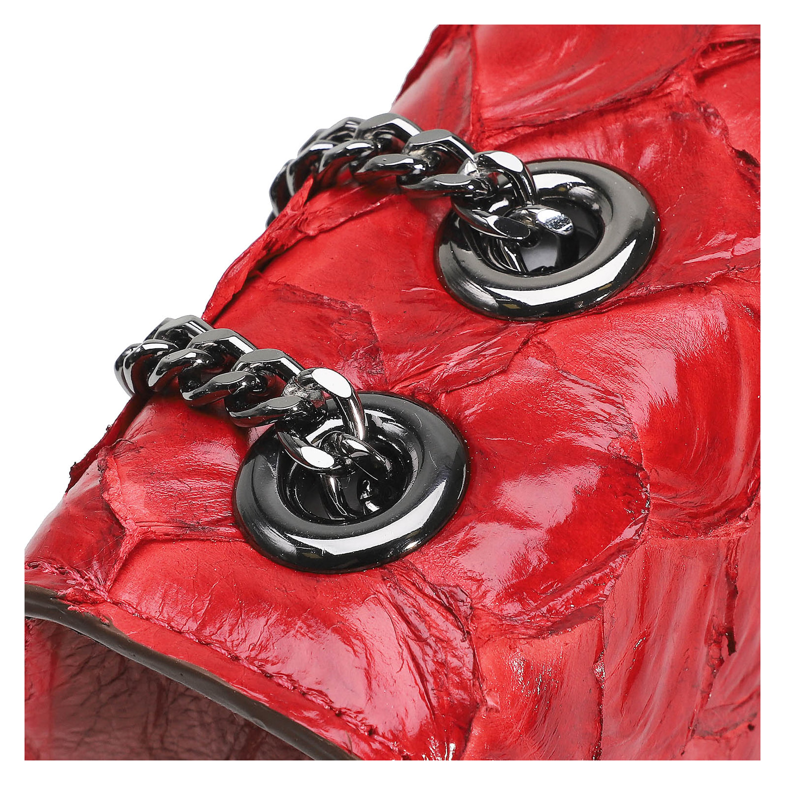 Bolsa De Ombro Pirarucu Vermelho