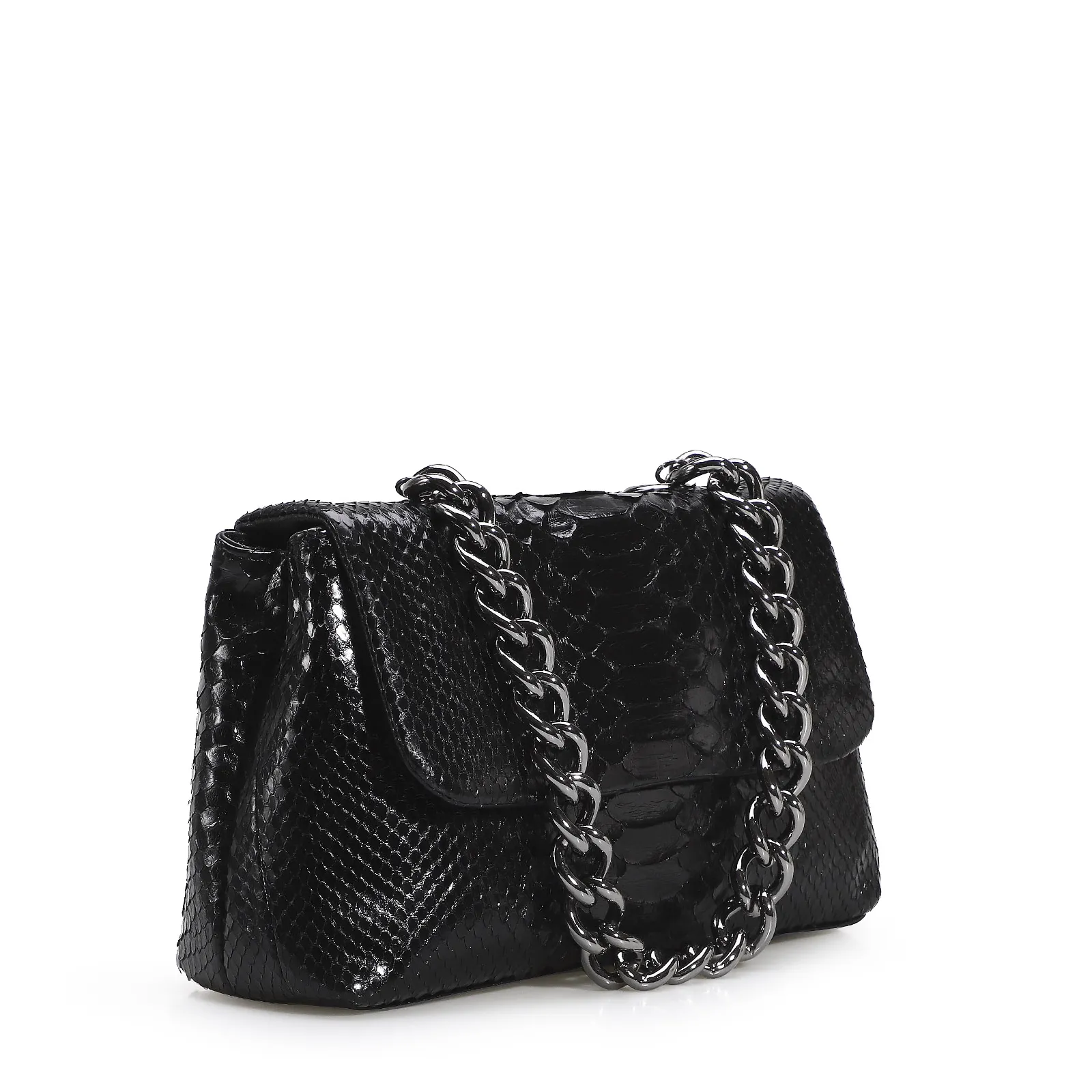 Bolsa De Ombro Python Preto