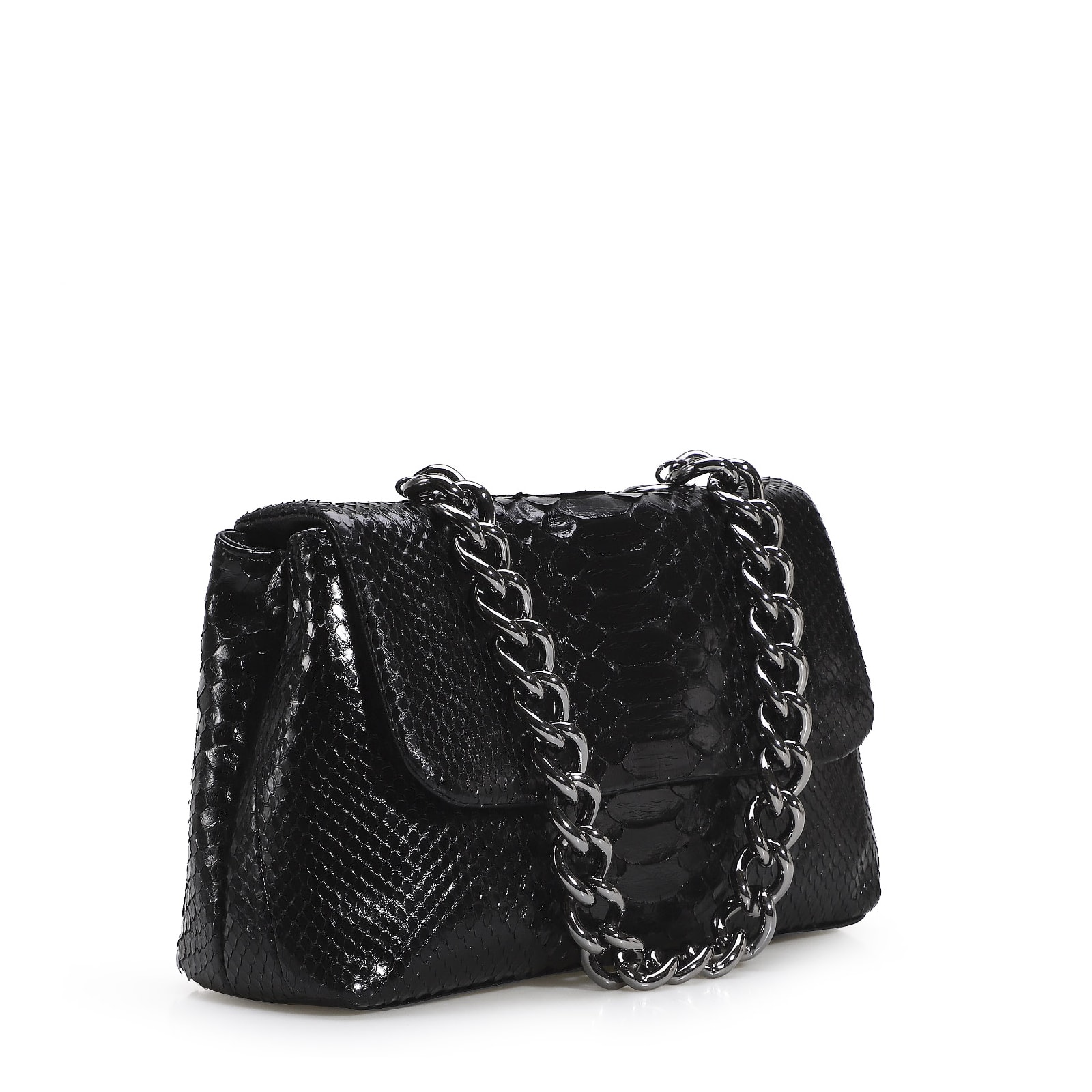 Bolsa De Ombro Python Preto