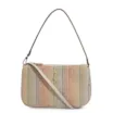 Bolsa De Ombro Ráfia Colorida/Couro Off White - imagem 1