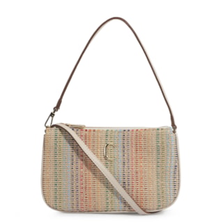 Ráfia Colorida/Couro Off White