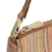 Bolsa De Ombro Ráfia/Couro Caramelo - imagem 6