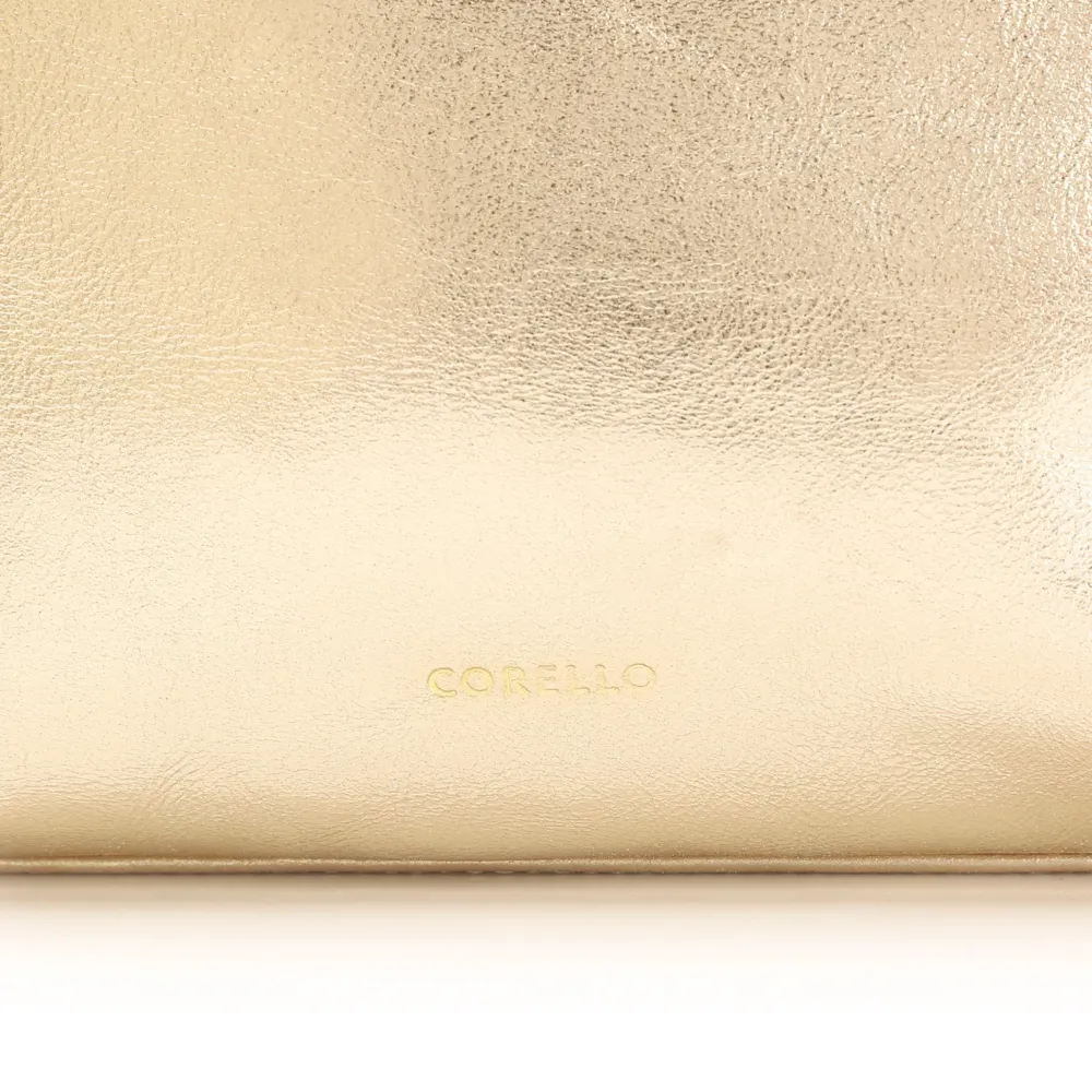 Bolsa De Ombro Ráfia Dourado/Couro Dourado - imagem 6