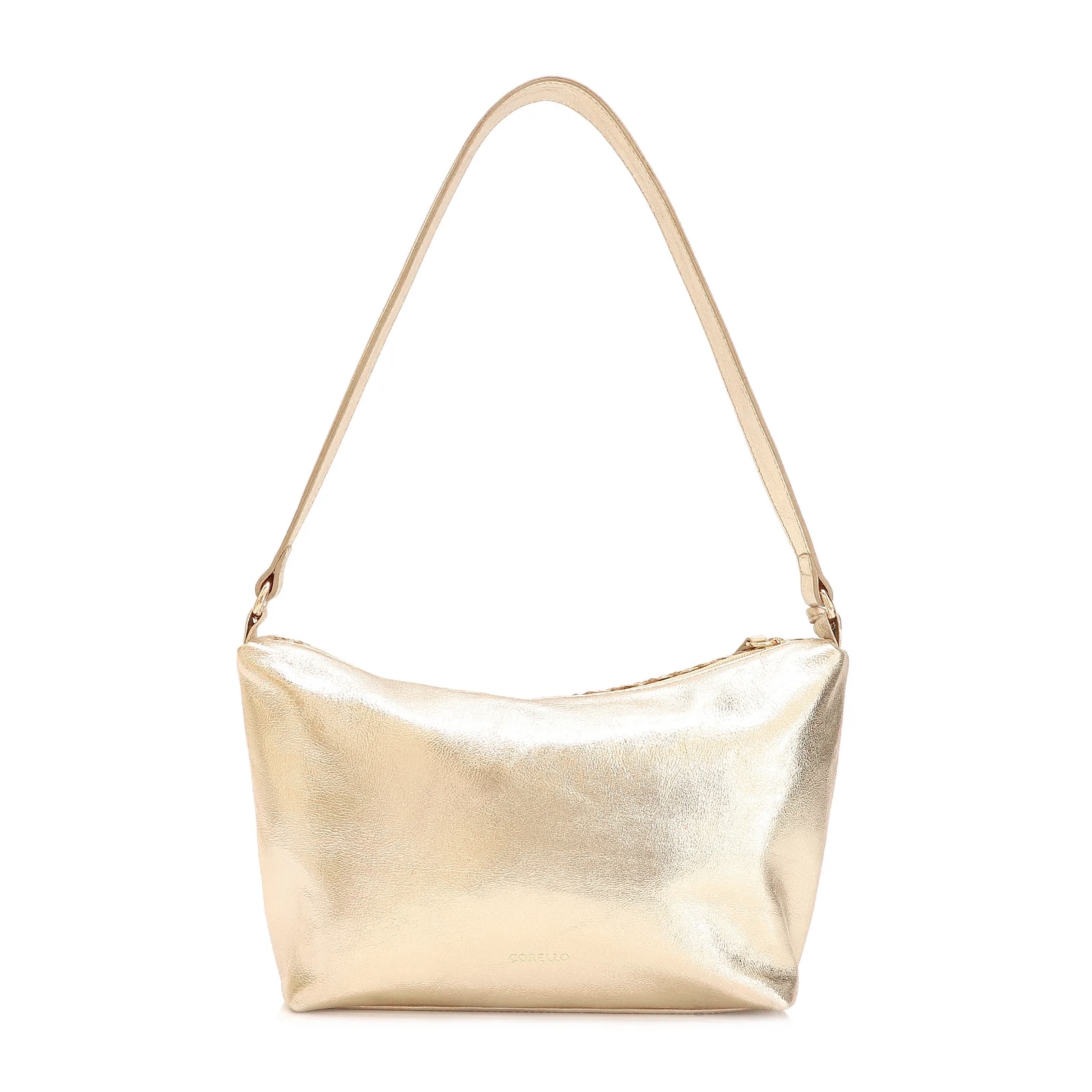 Bolsa De Ombro Ráfia Dourado/Couro Dourado