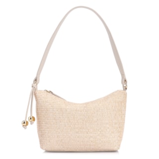 Ráfia Natural/Couro Off White
