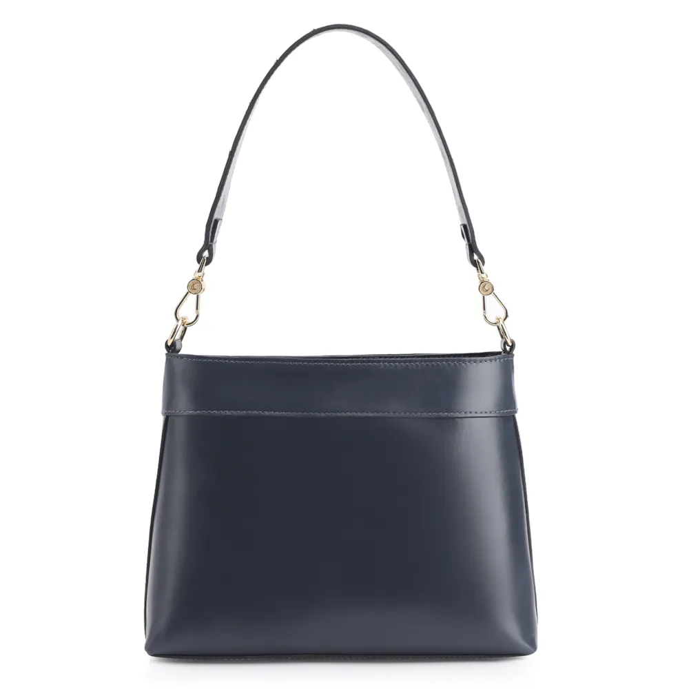 Bolsa De Ombro Rebites Couro Azul - imagem 3