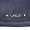Bolsa De Ombro Rebites Couro Camurça Azul/Couro Azul - imagem 6