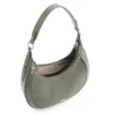 Bolsa De Ombro Rebites Couro Camurça Verde/Couro Verde - imagem 4