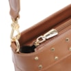 Bolsa De Ombro Rebites Couro Marrom - imagem 5