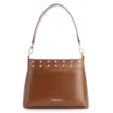 Bolsa De Ombro Rebites Couro Marrom - imagem 1