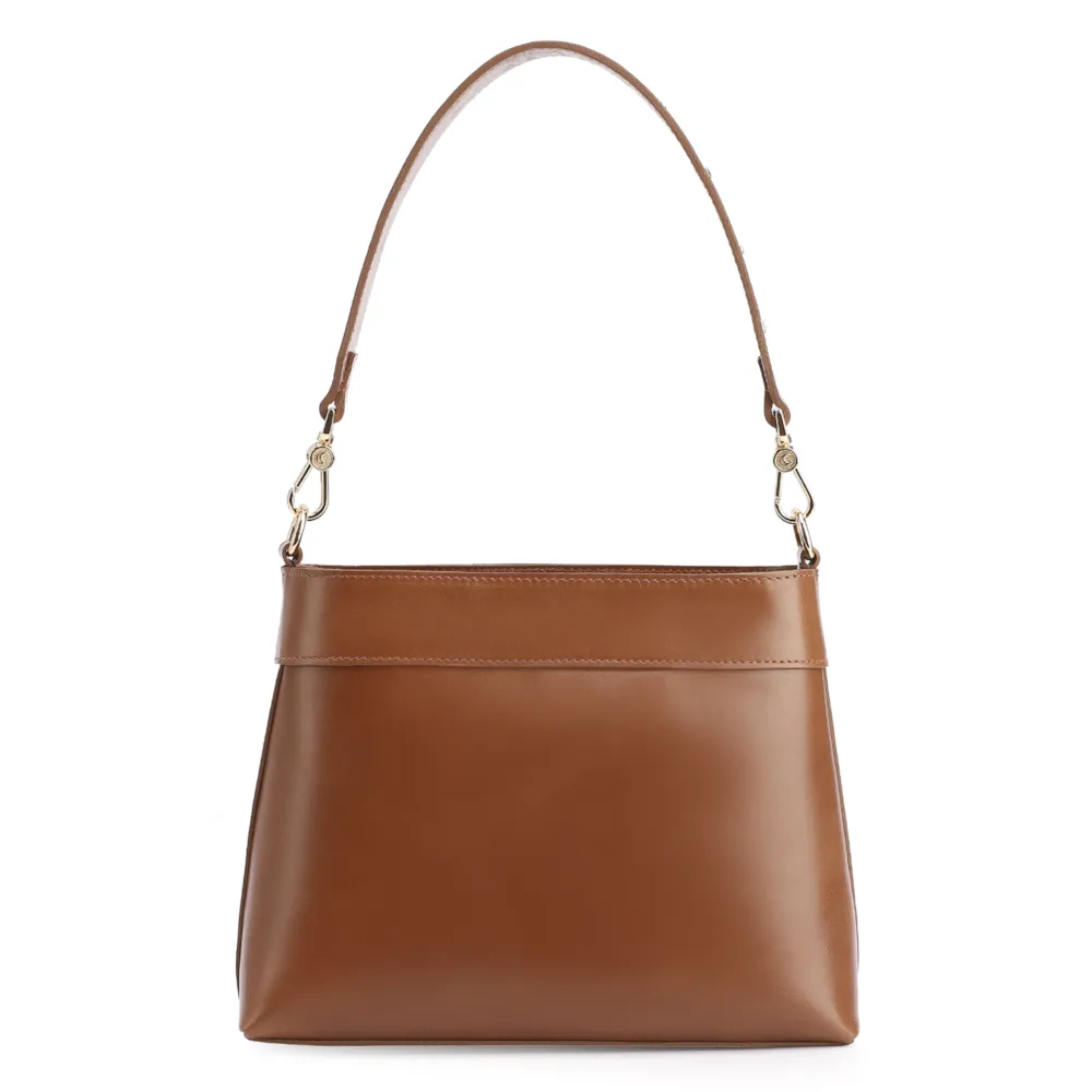 Bolsa De Ombro Rebites Couro Marrom - imagem 3