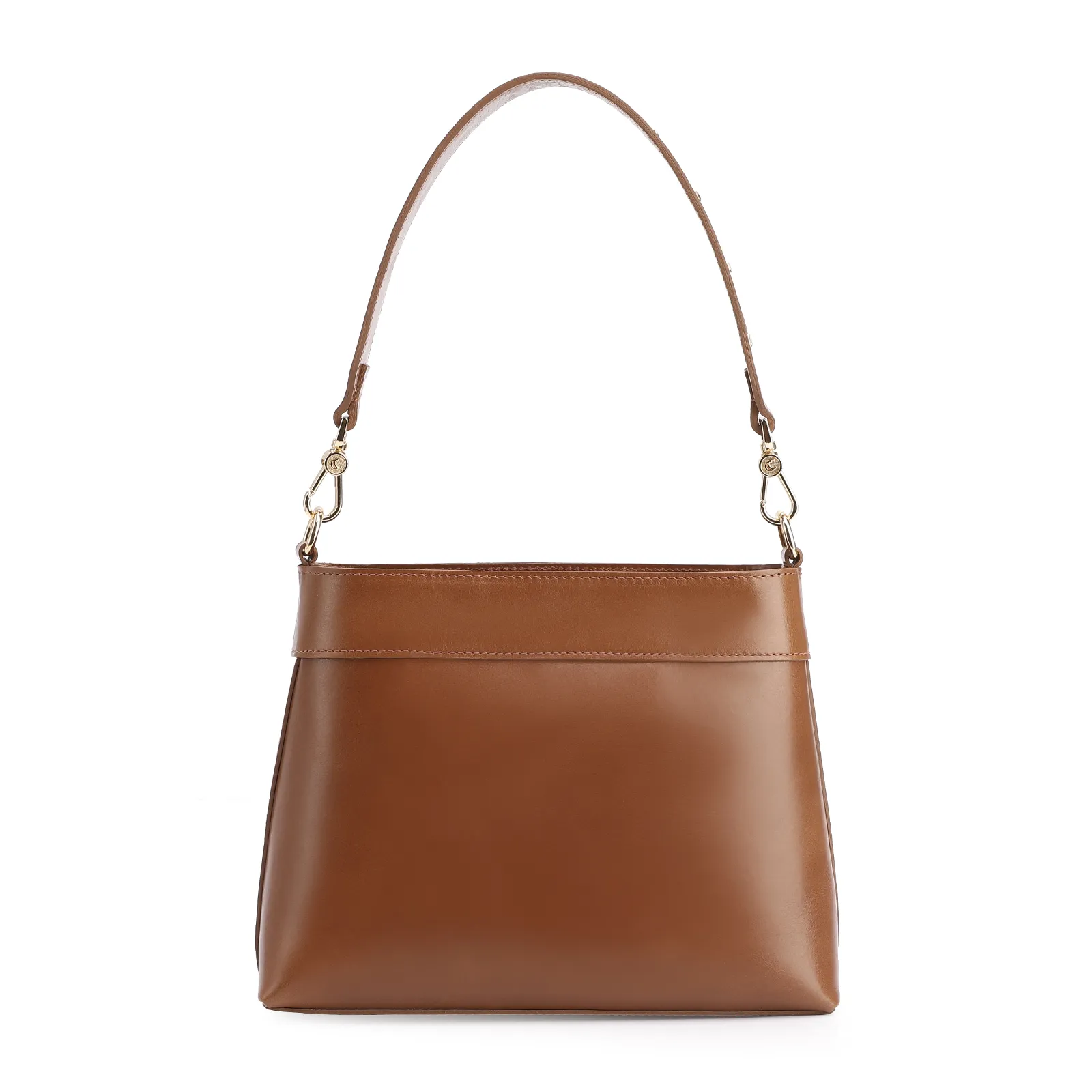 Bolsa De Ombro Rebites Couro Marrom