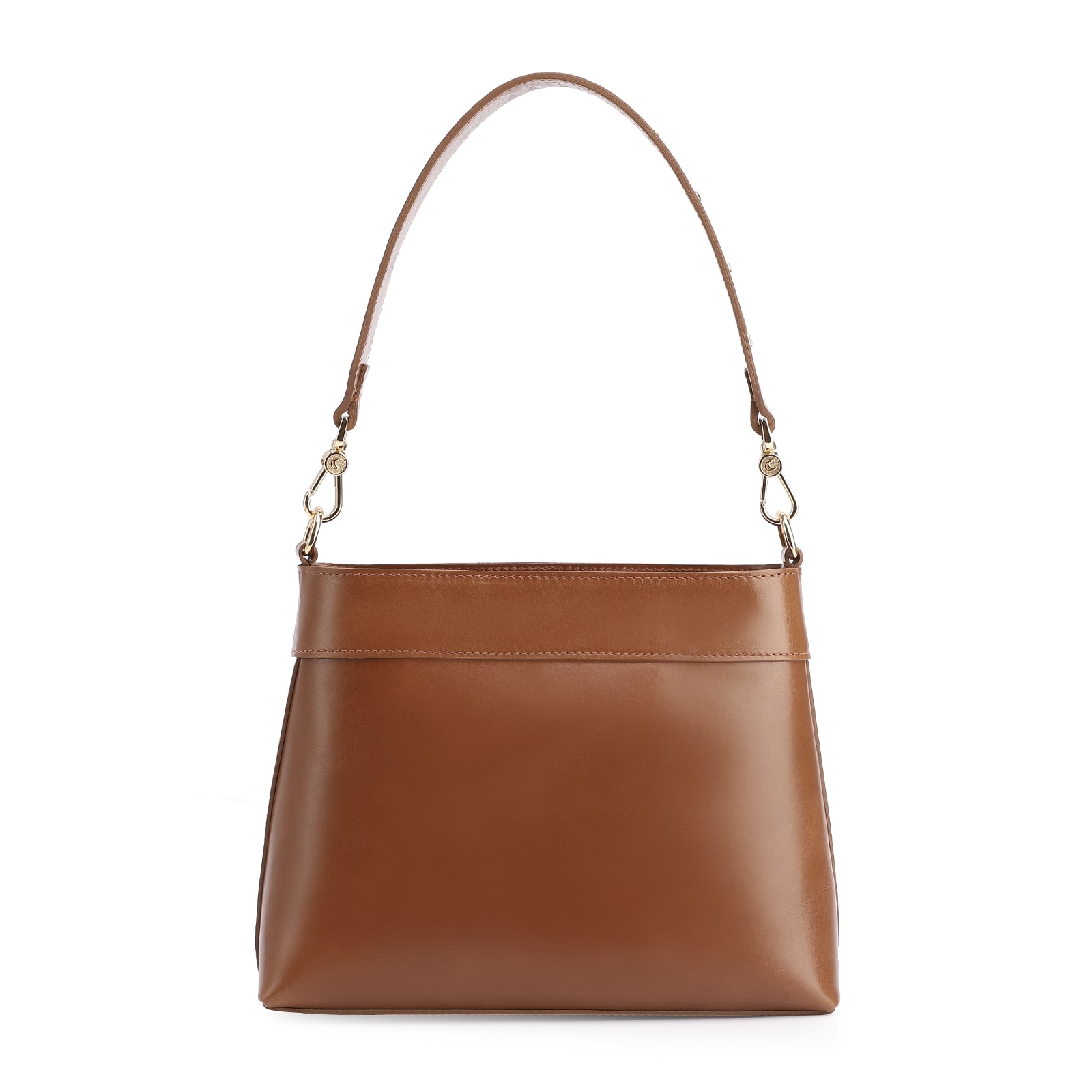 Bolsa De Ombro Rebites Couro Marrom