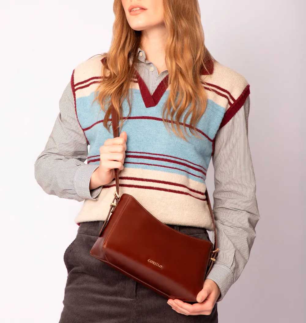 Bolsa De Ombro Rebites Couro Marrom - imagem 11