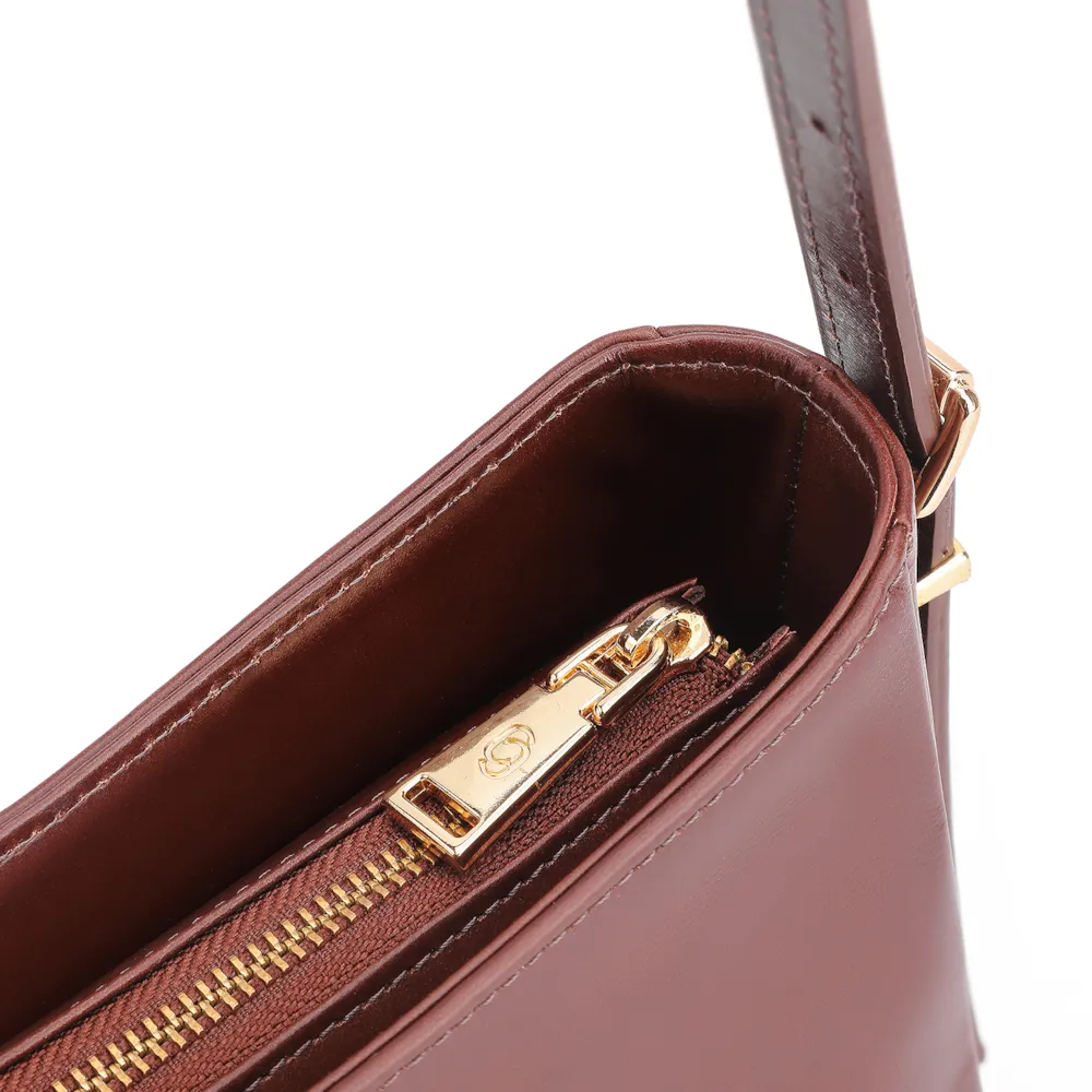 Bolsa De Ombro Rebites Couro Marrom - imagem 6