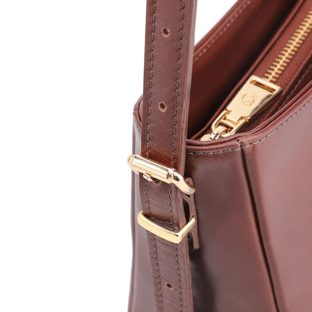 Bolsa De Ombro Rebites Couro Marrom - imagem 9