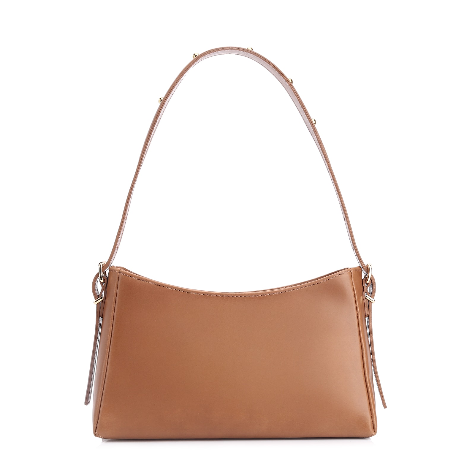Bolsa De Ombro Rebites Couro Marrom