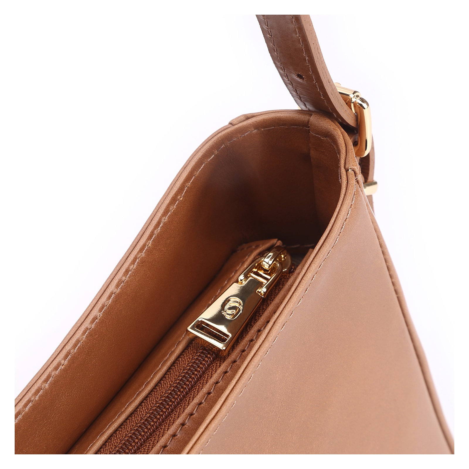 Bolsa De Ombro Rebites Couro Marrom