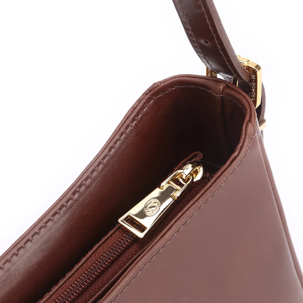 Bolsa De Ombro Rebites Couro Marrom Escuro - imagem 5