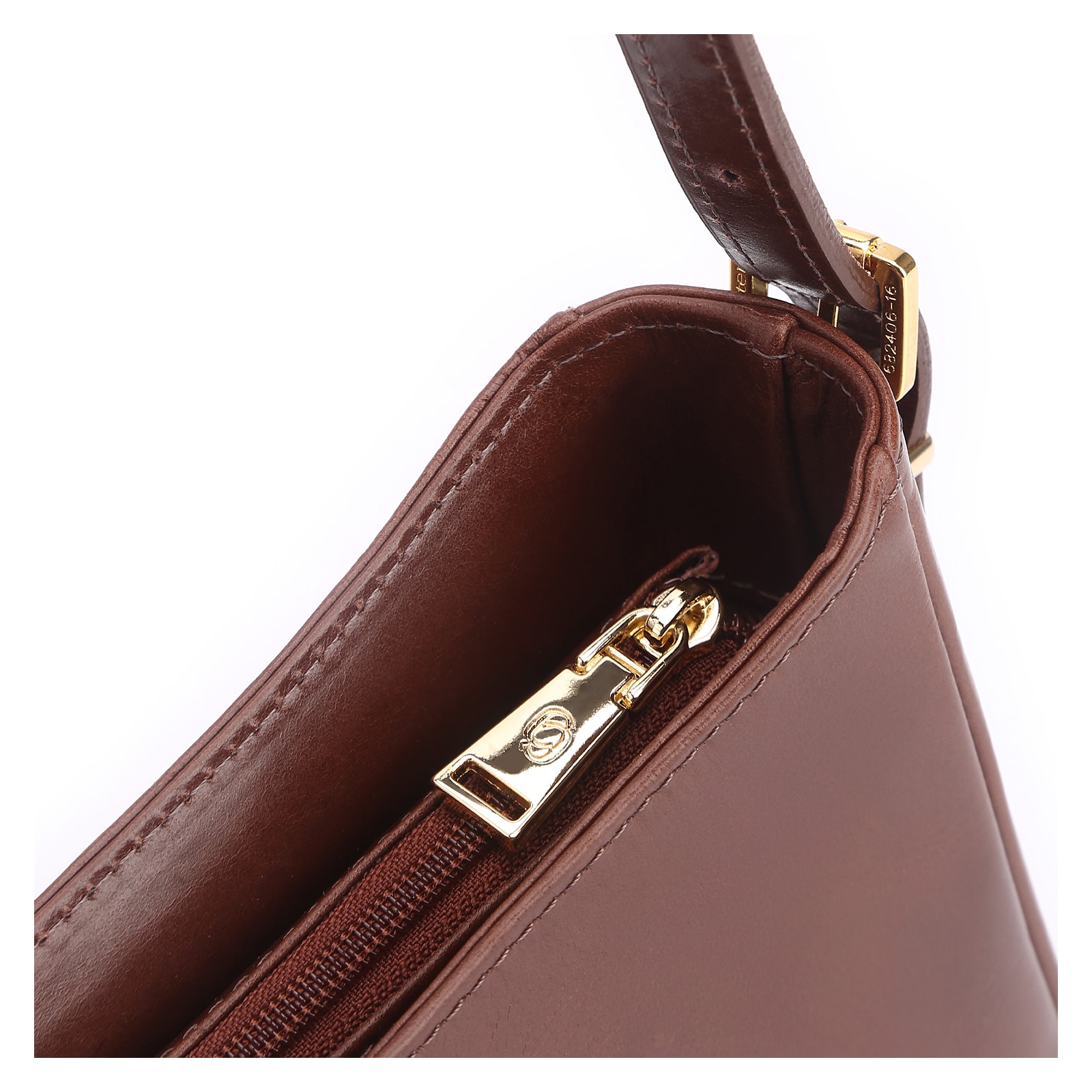 Bolsa De Ombro Rebites Couro Marrom Escuro