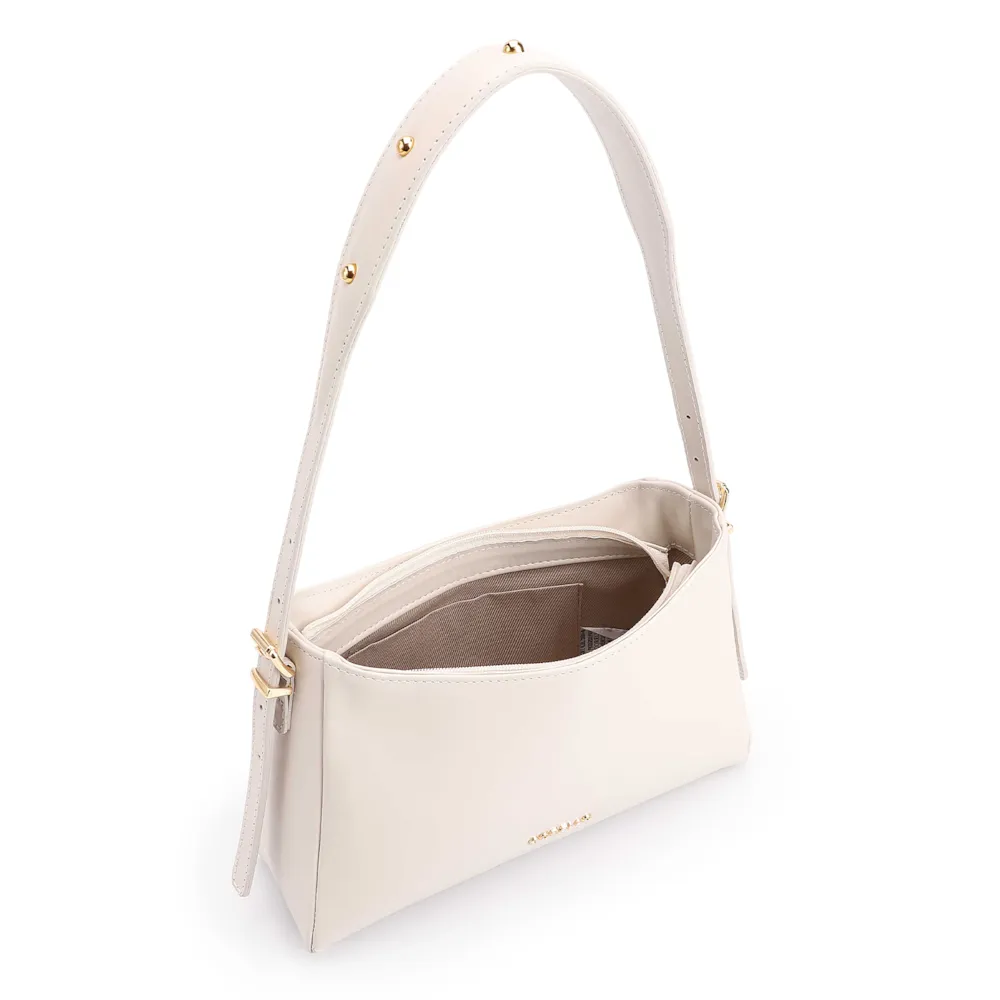 Bolsa De Ombro Rebites Couro Off White - imagem 4