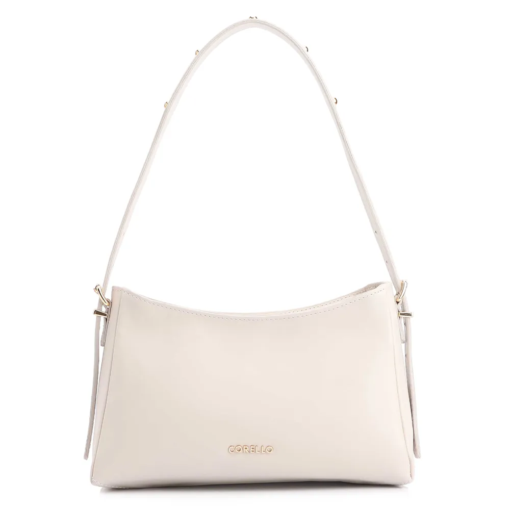 Bolsa De Ombro Rebites Couro Off White