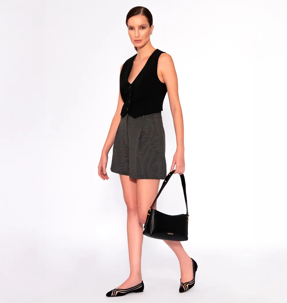 Bolsa De Ombro Rebites Couro Preto - imagem 10