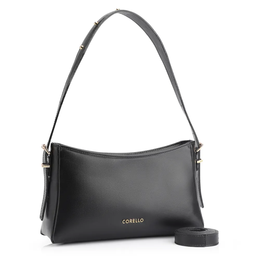 Bolsa De Ombro Rebites Couro Preto - imagem 3