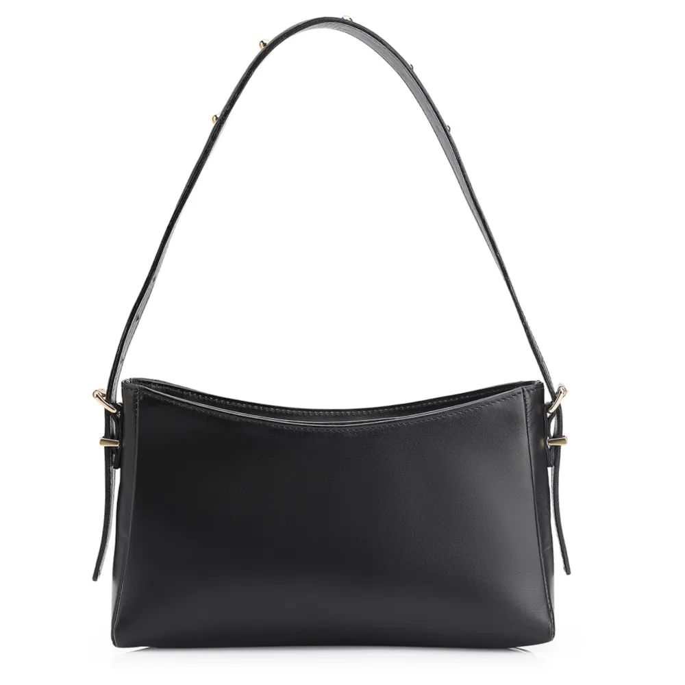 Bolsa De Ombro Rebites Couro Preto - imagem 4