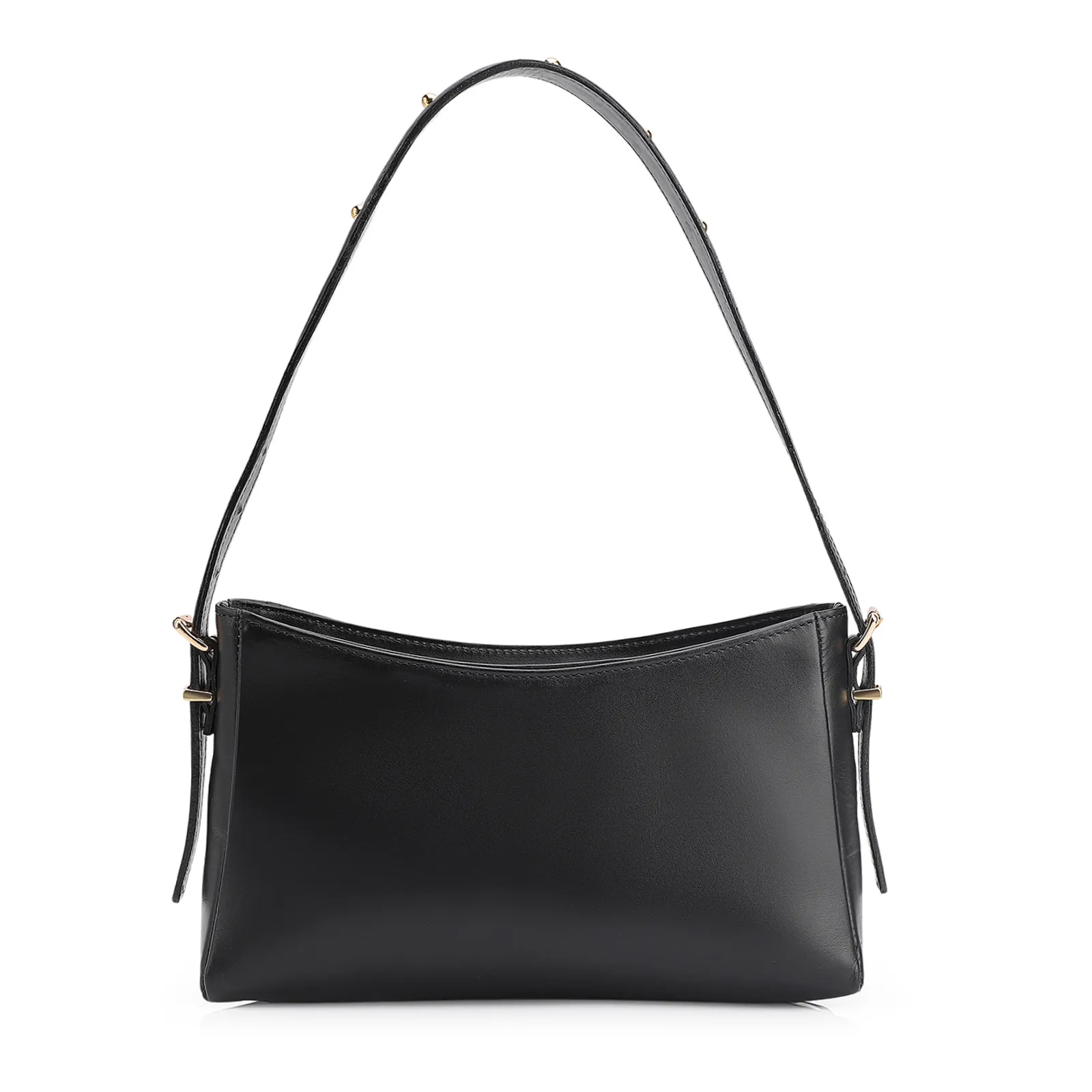 Bolsa De Ombro Rebites Couro Preto