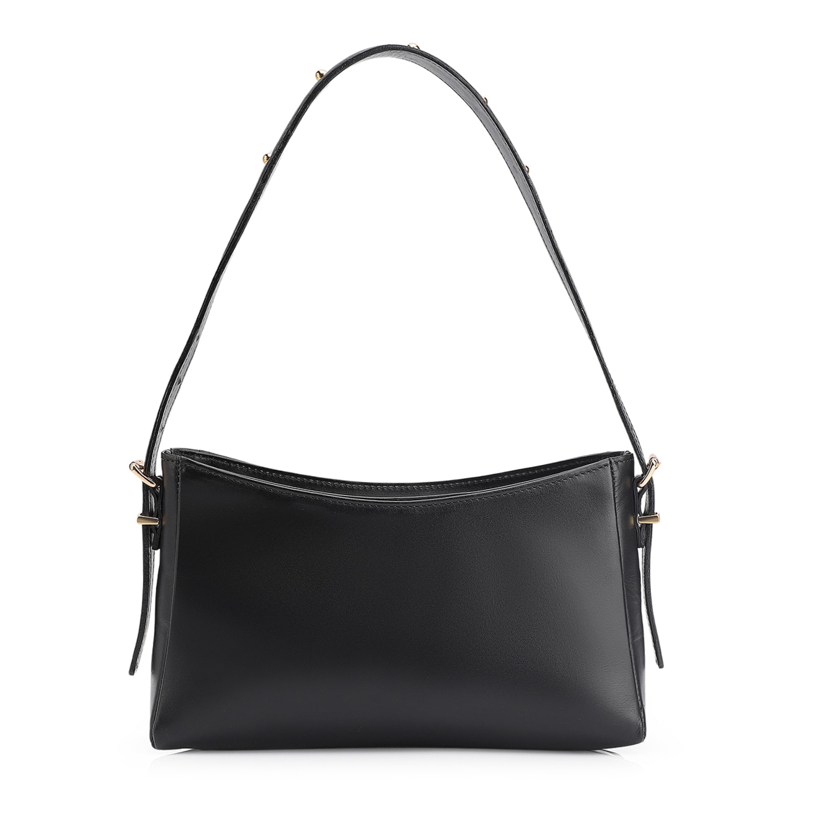 Bolsa De Ombro Rebites Couro Preto