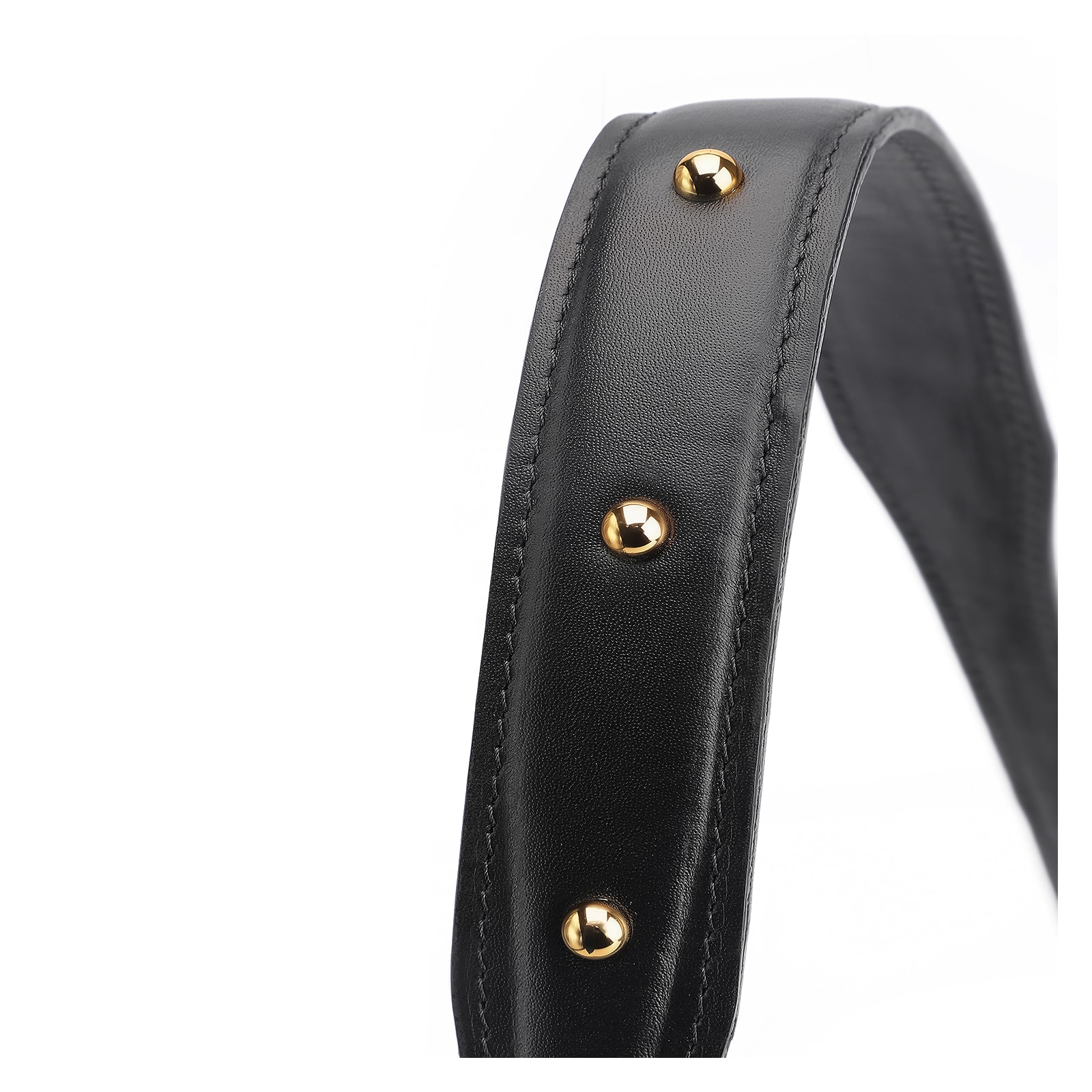 Bolsa De Ombro Rebites Couro Preto