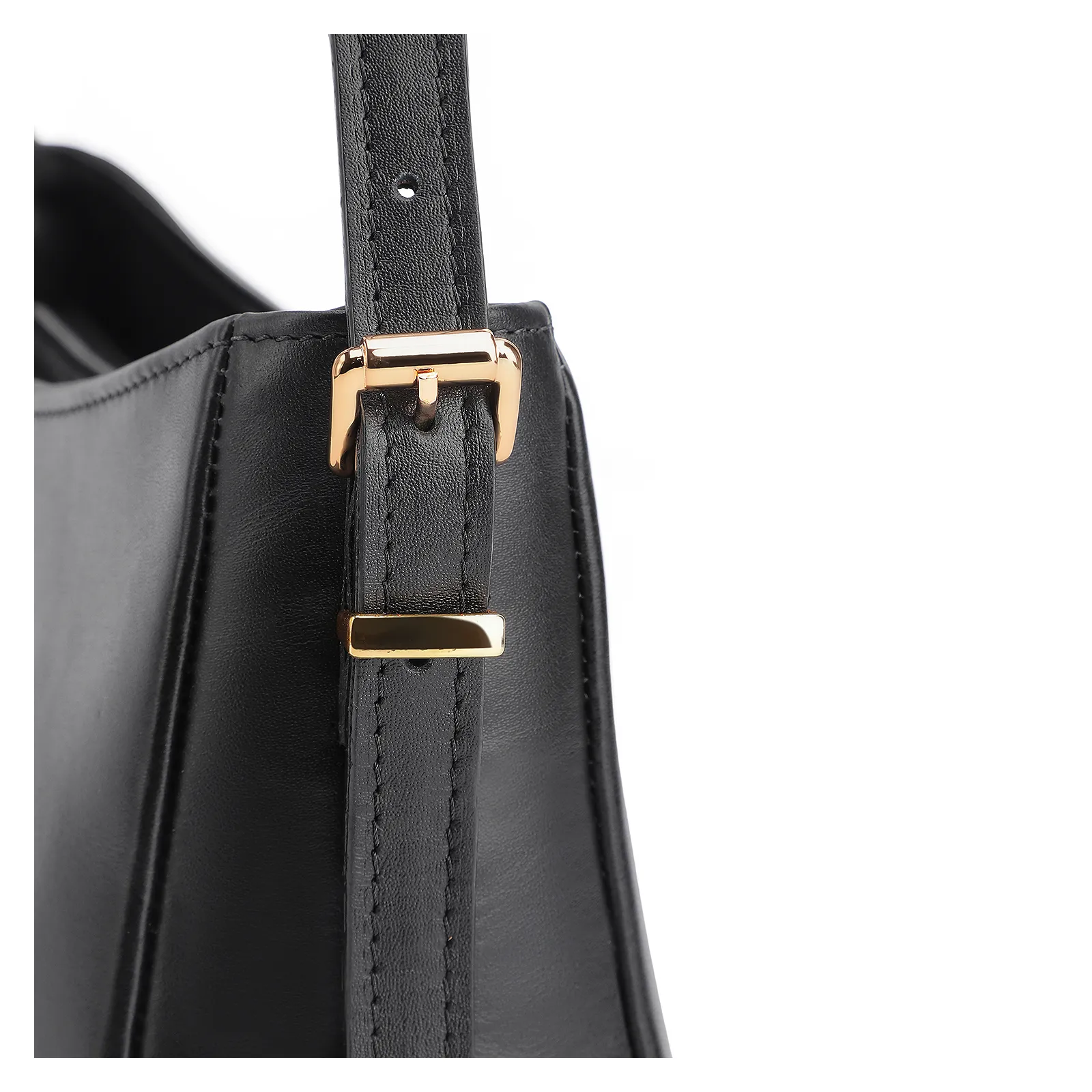 Bolsa De Ombro Rebites Couro Preto